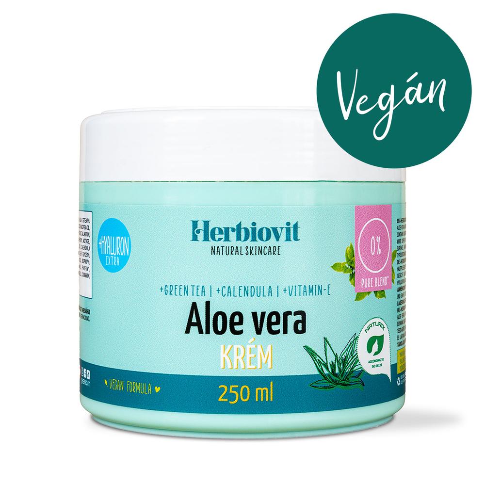 Herbiovit Aloe vera krém kéz, arc, test hidratáló ápolására hialuronsavval (250 ml)