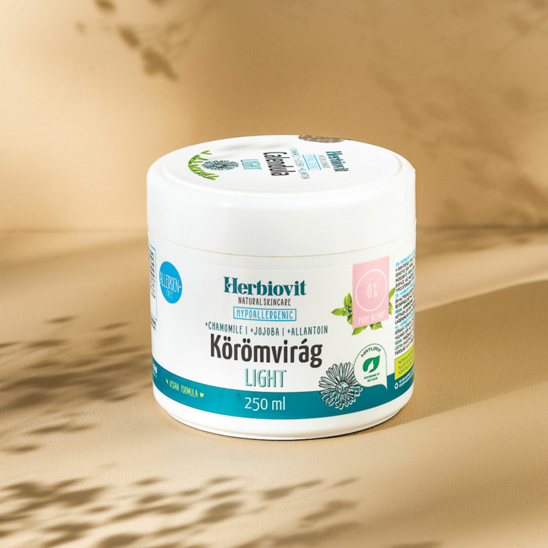 Herbiovit Körömvirág krém LIGHT Hipoallergén a hiperérzékeny bőr ápolására (250 ml)