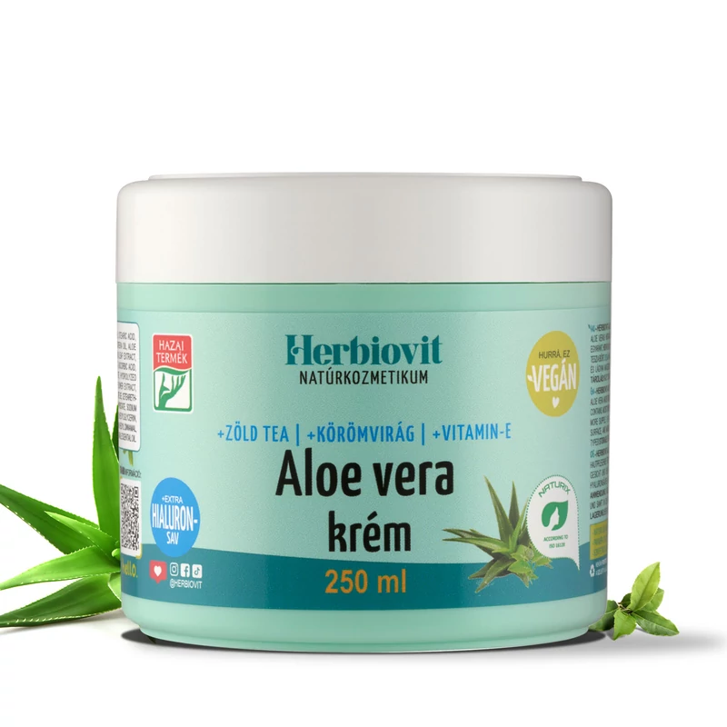 aloe vera vegán hidratáló krém gyógynövény 250ml kiszerelés